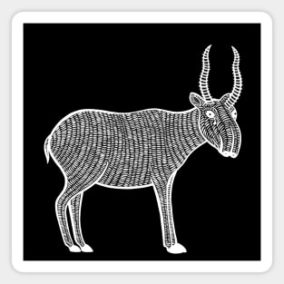 Saiga Antelope - hand drawn endangered animal design Magnet